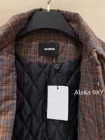 Well11done Quan Zhilong GD Same Style   2024 autumn and winter new niche trendy brand we11 classic plaid lapel embroidered letter logo cotton jacket for women - Image 6