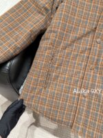 Well11done Quan Zhilong GD Same Style   2024 autumn and winter new niche trendy brand we11 classic plaid lapel embroidered letter logo cotton jacket for women - Image 11