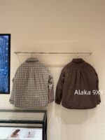 Well11done Quan Zhilong GD Same Style   2024 autumn and winter new niche trendy brand we11 classic plaid lapel embroidered letter logo cotton jacket for women - Image 24