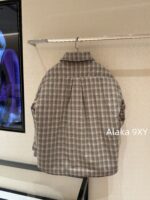 Well11done Quan Zhilong GD Same Style   2024 autumn and winter new niche trendy brand we11 classic plaid lapel embroidered letter logo cotton jacket for women - Image 27