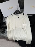 DIOR retained funds   Pure Desire Immortal Qi Fake Two Bottom Shirts "24D  Autumn and winter new collection 100 wool knitted sweater for women. Available in three colors - Image 7