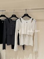 DIOR retained funds   Pure Desire Immortal Qi Fake Two Bottom Shirts "24D  Autumn and winter new collection 100 wool knitted sweater for women. Available in three colors - Image 19