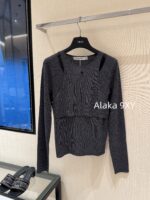 DIOR retained funds   Pure Desire Immortal Qi Fake Two Bottom Shirts "24D  Autumn and winter new collection 100 wool knitted sweater for women. Available in three colors - Image 21