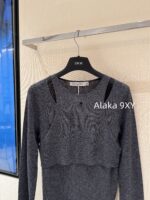DIOR retained funds   Pure Desire Immortal Qi Fake Two Bottom Shirts "24D  Autumn and winter new collection 100 wool knitted sweater for women. Available in three colors - Image 22