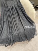 DIOR2025 Early Spring New Product Series  Elegant temperament D high qualityVersatile high waist long floral bud mesh black skirt - Image 13