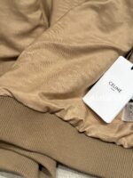 CELINE   2024 autumn and winter new milk coffee color gold button letter logo lamb fur/cashmere lapel warm jacketCustomized gold mold button lining exquisite matching - Image 10