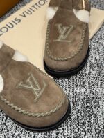 LOUIS VUITTON  2024 Winter New Collection Super ComfortableImported Lamb Wool Material with Letter Logo, Mary Jane Tshaped Fury Shoes/Boken Shoes - Image 16