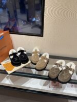 LOUIS VUITTON  2024 Winter New Collection Super ComfortableImported Lamb Wool Material with Letter Logo, Mary Jane Tshaped Fury Shoes/Boken Shoes - Image 36