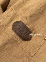 LOUIS VUITTON High Quality 24ss Autumn/Winter New Collection Classic Dark Pattern Khaki  Checkered jacquard turquoise button collarless jacket for men and women, casual jacket trend - Image 6