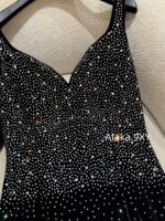 Yves Saint Laurent "Annual Meeting C Dressing" Y  2024 Autumn/Winter New Collection  Socialite banquet, highend heavy worker, full of hot pressed diamond suspenders, long dress, velvet inlaid with diamonds, hip hugging dress - Image 4