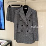 Yves Saint Laurent's sense of luxury  Heavy Industry herringbone pattern imported woolen coat for women 2024 autumn new Korean version slimming and thickening suit collar woolen coat