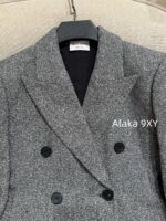 Yves Saint Laurent's sense of luxury  Heavy Industry herringbone pattern imported woolen coat for women 2024 autumn new Korean version slimming and thickening suit collar woolen coat - Image 4