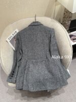 Yves Saint Laurent's sense of luxury  Heavy Industry herringbone pattern imported woolen coat for women 2024 autumn new Korean version slimming and thickening suit collar woolen coat - Image 10