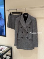 Yves Saint Laurent's sense of luxury  Heavy Industry herringbone pattern imported woolen coat for women 2024 autumn new Korean version slimming and thickening suit collar woolen coat - Image 13