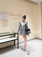 Yves Saint Laurent's sense of luxury  Heavy Industry herringbone pattern imported woolen coat for women 2024 autumn new Korean version slimming and thickening suit collar woolen coat - Image 16