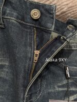 Yves Saint Laurent   2024 Autumn/Winter New Collection Y  High waisted metal letter logo slimming pocket straight tube micro flared jeans - Image 6