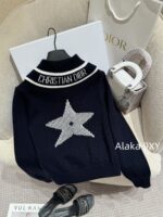 DIOR gift box packaging  D  2024 Autumn/Winter New Collection _ Heavy Industry Collar Five pointed Star Jacquard Logo Hooded Woolen SweaterWhite Rich Beauty Elegant Style - Image 20