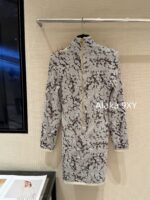 BALMAIN    French retro luxury24autumn/winter new collection elegant jacquard shoulder pad metal decoration B  Knitted dress for women. Slimming and slimming to enhance temperament - Image 19