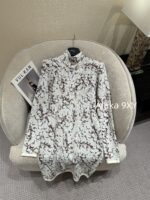 BALMAIN    French retro luxury24autumn/winter new collection elegant jacquard shoulder pad metal decoration B  Knitted dress for women. Slimming and slimming to enhance temperament - Image 20