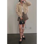 CELINE  2024 autumn and winter new gold button letter logo lamb fur lapel jacketCustomized gold molded buckle lining with exquisite matching - Image 16