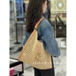 Yves Saint Laurent  24ss show style  a musthave item for Bai Fumei Island vacation  Lafite Grass mesh bag with metal logo shopping bag. - Image 3