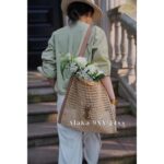 Yves Saint Laurent  24ss show style  a musthave item for Bai Fumei Island vacation  Lafite Grass mesh bag with metal logo shopping bag. - Image 9