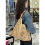Yves Saint Laurent  24ss show style  a musthave item for Bai Fumei Island vacation  Lafite Grass mesh bag with metal logo shopping bag. - Image 16