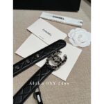 Chanel's "White Beauty Fashion Mind Accessories"   24ss New Series Heavy Industry Diamond Grid Chain Logo Genuine Leather Belt for Women - Image 4