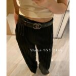 Chanel's "White Beauty Fashion Mind Accessories"   24ss New Series Heavy Industry Diamond Grid Chain Logo Genuine Leather Belt for Women - Image 5