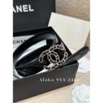 Chanel's "White Beauty Fashion Mind Accessories"   24ss New Series Heavy Industry Diamond Grid Chain Logo Genuine Leather Belt for Women - Image 8