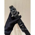 Chanel's "White Beauty Fashion Mind Accessories"   24ss New Series Heavy Industry Diamond Grid Chain Logo Genuine Leather Belt for Women - Image 10