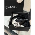 Chanel's "White Beauty Fashion Mind Accessories"   24ss New Series Heavy Industry Diamond Grid Chain Logo Genuine Leather Belt for Women - Image 13