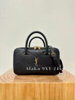 Yves Saint Laurent is a musthave for European and American supermodels traveling ” Liya Retro luggage bag/bowling briefcaseInvincible functionality with full leather calf leather - Image 10