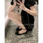 Dior Super Beautiful24ss Summer New Collection, IDLY socialite temperament, French style onepiece leather rhinestone sandals, women's summer hollow square buckle highheeled sandals - Image 8