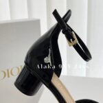 Dior Super Beautiful24ss Summer New Collection, IDLY socialite temperament, French style onepiece leather rhinestone sandals, women's summer hollow square buckle highheeled sandals - Image 14