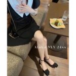 Dior Super Beautiful24ss Summer New Collection, IDLY socialite temperament, French style onepiece leather rhinestone sandals, women's summer hollow square buckle highheeled sandals - Image 15