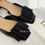 Dior Super Beautiful24ss Summer New Collection, IDLY socialite temperament, French style onepiece leather rhinestone sandals, women's summer hollow square buckle highheeled sandals - Image 16