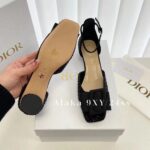 Dior Super Beautiful24ss Summer New Collection, IDLY socialite temperament, French style onepiece leather rhinestone sandals, women's summer hollow square buckle highheeled sandals - Image 18