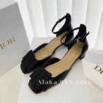 Dior Super Beautiful24ss Summer New Collection, IDLY socialite temperament, French style onepiece leather rhinestone sandals, women's summer hollow square buckle highheeled sandals - Image 21