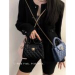 Chanel's own collection. 23k musthave/new handle Kelly bagAvailable in full color, imported original C glossy leather material, small size 8  12.5  4cm - Image 12