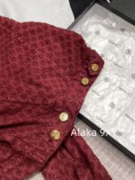 Chanel 2024 Autumn/Winter Collection  Wine red highend feelLarge lapel double breasted jacket with jacquard lapel and double breasted buttons, versatile and slimming on the upper body - Image 11