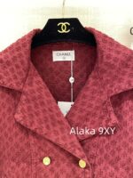 Chanel 2024 Autumn/Winter Collection  Wine red highend feelLarge lapel double breasted jacket with jacquard lapel and double breasted buttons, versatile and slimming on the upper body - Image 22