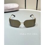 miumiu  Zhang Yuanying's metal letter technology borderless curved sunglasses are here24ss musthave for spring and summer, UV protection and sun protection