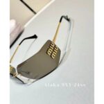 miumiu  Zhang Yuanying's metal letter technology borderless curved sunglasses are here24ss musthave for spring and summer, UV protection and sun protection - Image 5