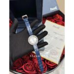 PIAGET's Exquisite White Rich Beauty Private Clothing Dressing Accessories  Full Diamond Disc "Time Runs" Women's Watch  Genuine crocodile embossed watch strap - Image 7