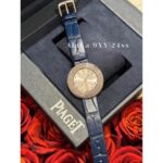 PIAGET's Exquisite White Rich Beauty Private Clothing Dressing Accessories  Full Diamond Disc "Time Runs" Women's Watch  Genuine crocodile embossed watch strap - Image 10