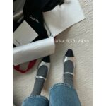 Chanel  24p Early Spring New Collection  Self preserved High end Silver Mary Jane Pointed Water Diamond Single Shoes for Women.