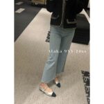 Chanel  24p Early Spring New Collection  Self preserved High end Silver Mary Jane Pointed Water Diamond Single Shoes for Women. - Image 3