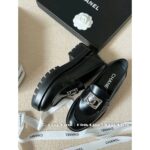 Chanel 8/23_ A musthave silver buckle metal loafers/thick soled single shoes for early autumn, with a lazy design and 100 genuine leather and shiny leather material. - Image 7