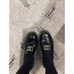 Chanel 8/23_ A musthave silver buckle metal loafers/thick soled single shoes for early autumn, with a lazy design and 100 genuine leather and shiny leather material. - Image 9